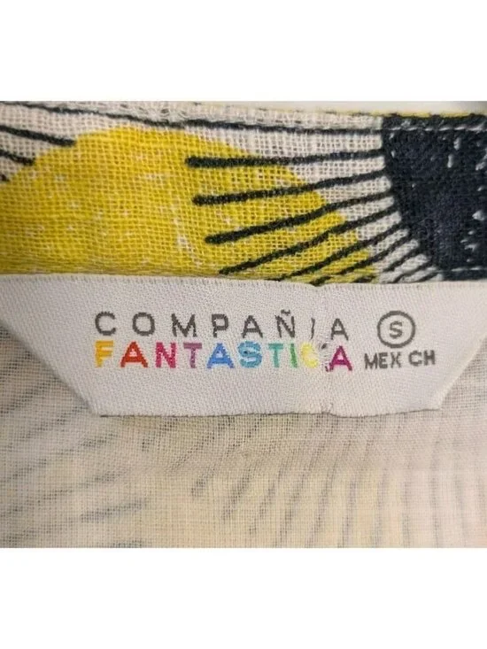 Compania Fantastica Size Small Shirt Dress 100% Cotton - Picture 3 of 6